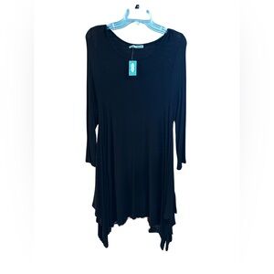 Black Asymmetrical Tunic Dress